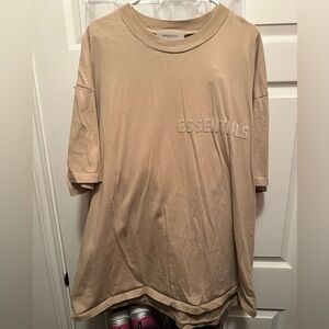 Essentials Beige Tee with Black Logo